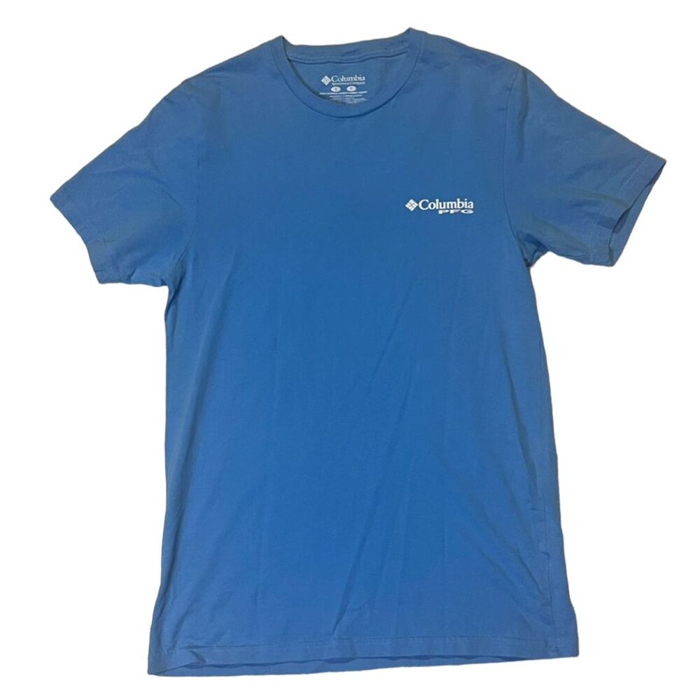 Columbia Men's S Short-Sleeve Graphic T-Shirt Cobalt Blue Fishing Outdoor Sport